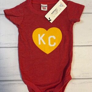 KC Heart Graphic Red Baby Bodysuit - Unbranded